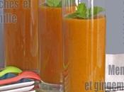 Smoothie energisant peche abricot vanille gingembre sirop d'agave