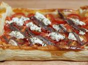 Tarte feuilletée tomates-cerises, chèvre anchois