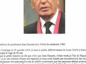 Décès professeur Jean Dausset, prix nobel médecine 1980
