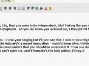 Email ouvert chanté Lily Allen, piratage musique