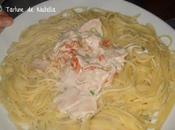 Spaghettinis jambon lamelles poivron rouge