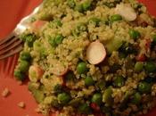 Salade quinoa, petits pois fèves