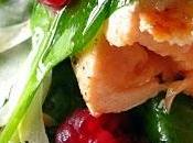 Salade saumon framboises