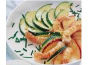 Gambas salade, courgettes brugnons