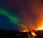 Eruption volcanique aurore boréale