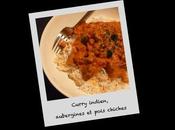 Curry indien, aubergines pois chiches