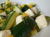 Salade courgettes, féta, menthe citron confit