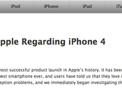 Communiqué presse d’Apple pour problèmes réception l’iPhone