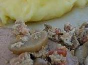 Rôti porc champignons petits lardons