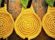 Crochet Coasters Yellow Pear