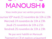 Vente privée Manoush mardi vendredi novembre, voir...