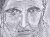 Femme Tristesse résignation Dessin crayon graphite