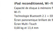 iPad vente refurb français