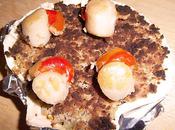 Coquilles Saint-Jacques, fondue poireaux crumble noisettes