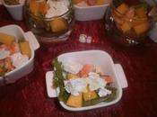 Salade mangues, crevettes, chèvre verrines