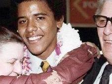 Barack Obama clan Clinton genoux