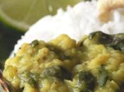 Moong daal with watercress Daal (lentilles “moong”) cresson