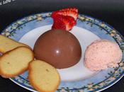 Mousse fraise coque chocolat praliné