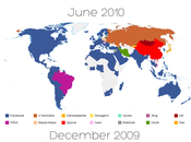 Carte mondiale réseaux sociaux (juin 2011)