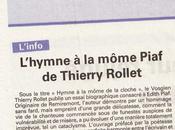 L’auteur Thierry Rollet obtient article presse dans journal Vosges-Matin, France