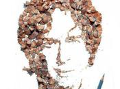 Design portraits composés copeaux crayons couleur Kyle Bean
