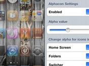 Alphacon pour gérer transparence icones votre iPhone....
