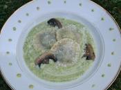 Ravioles champignons velouté courgettes-mascarpone