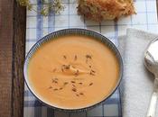 Soupe carotte-patate douce scone noisettes lard fumé