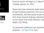 Apple conférence financière Q1-2012 prévue pour janvier prochain