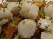 Noix pétoncles tagliatelles carottes