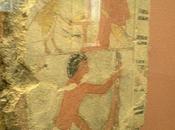 Salle vitrine peintures mastaba metchetchi sacrifice rituel bovidés