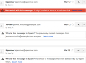 Gmail améliore encore gestion spam