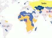 C’est monde Google: carte sites plus visités planète pays