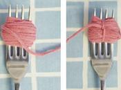DIY: poms with fork