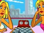 blondes Partie d'échecs dessin animé