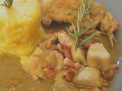 Lapin blanc cepes polenta