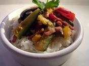 Légumés grillés, bacon basmati