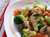 légumes poulet, sauce saté