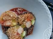 Saveurs coréennes dans rouleau printemps, purée pimentée