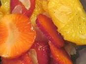 Salade fraises oranges amandes effilées quatre epices