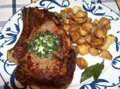 Côte boeuf Bazas beurre composé pommes terre Noirmoutiers, sautées l’ail thym