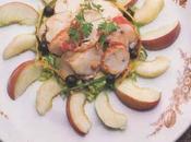 Salade tiède homard pêches croquantes