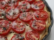 Tarte tomate, parmesan basilic, cheesecake d'olives noires