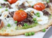 Pizza verte mozzarella boeuf haché