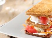 Mille-feuilles crudités gambas