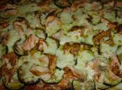 Pizza courgettes, saumon curry