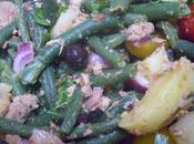 Salade pomme terre nouvelle thon, haricots verts tomate picholine, vinagrette l'anchois