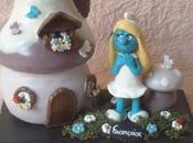 Porte-bougie avec maison Schroumpfette