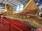 L’artiste Zheng Chunhui sculpte arbre pendant