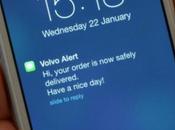 votre iPhone vous averti colis dans coffre Volvo